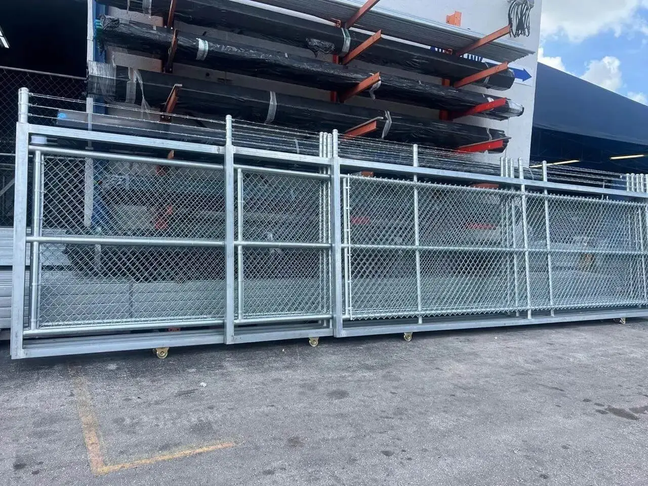 Commercial chain-link gates fabricated in our shop