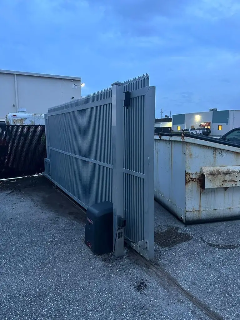 Gray Slide Gate Operator Emergency Repair