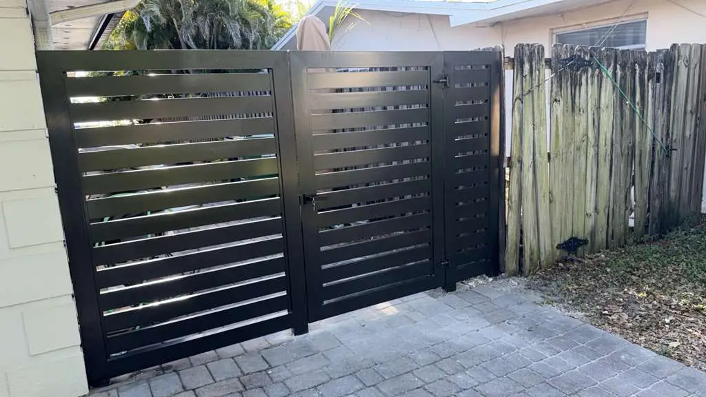 Horizontal Aluminum Swing Gate Black