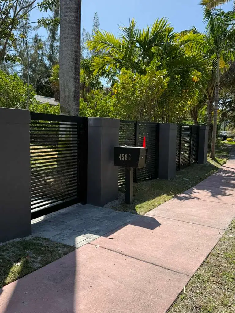 Modern horizontal slat gate & fence
